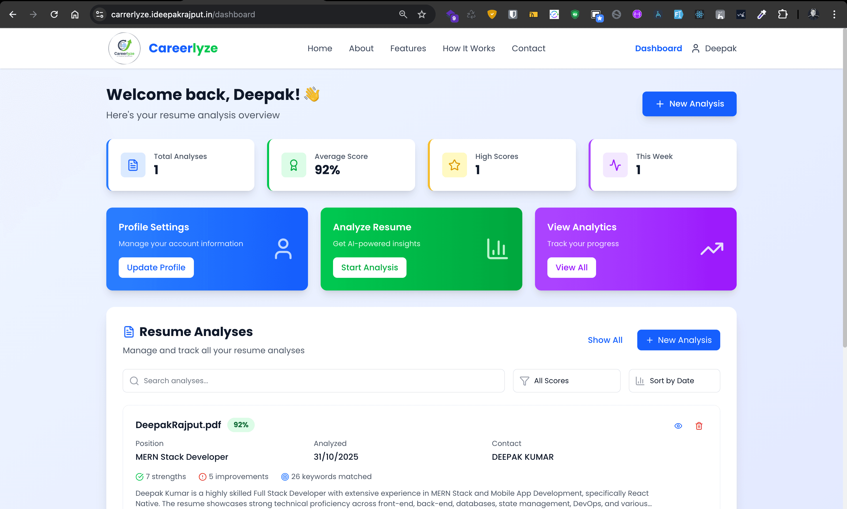 CareerLyze Dashboard